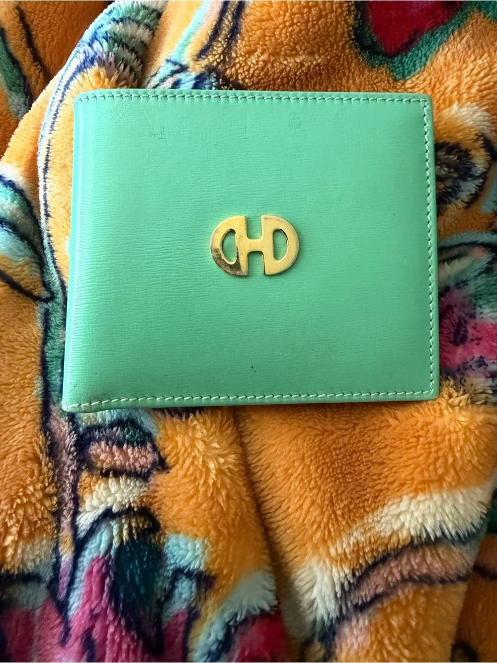 Celine Men’s Green Leather Bifold Wallet